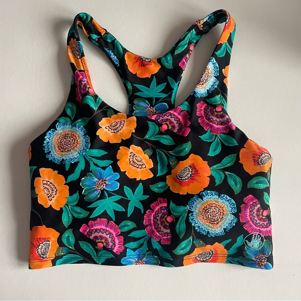💚3/$15💚 BODY GLOVE XS bright floral longline sports bra